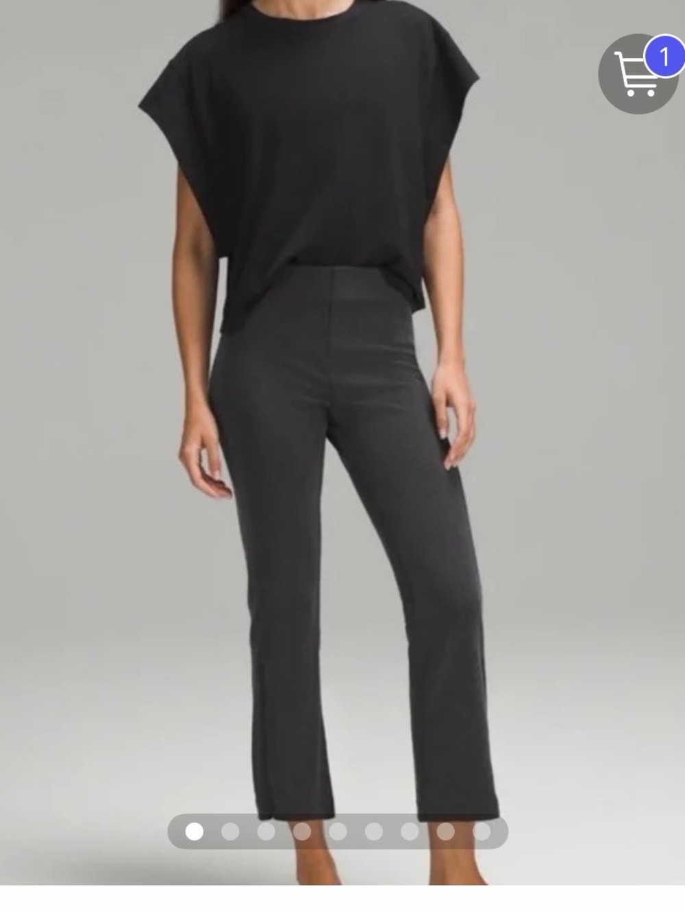 lululemon athletica Cropped Straight-Leg Pants in Charcoal Black
